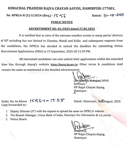 HPRCA TGT Bharti 2025