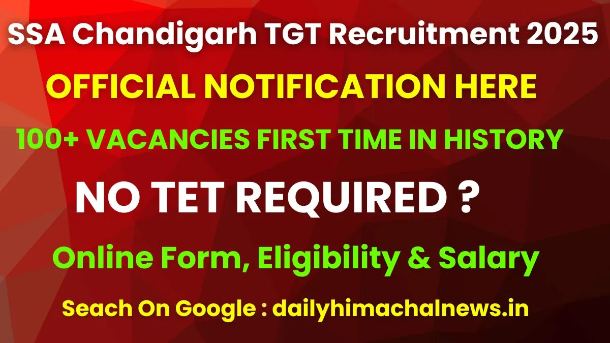 SSA Chandigarh TGT Vacancy 2025